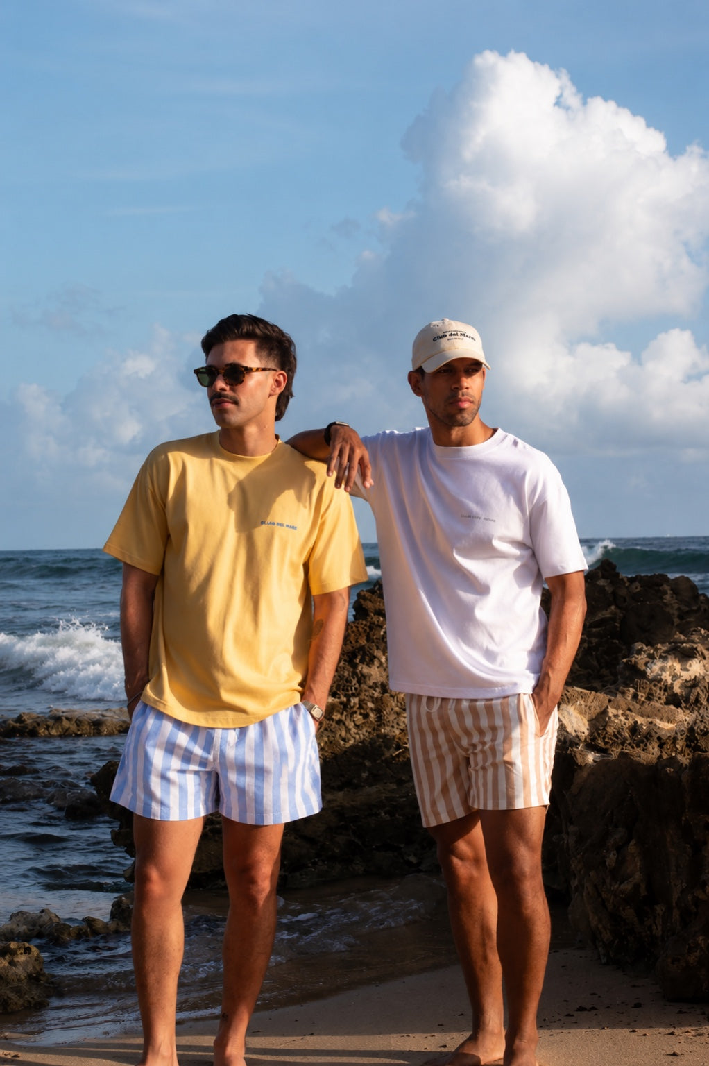 AZURE STRIPE SWIM SHORT